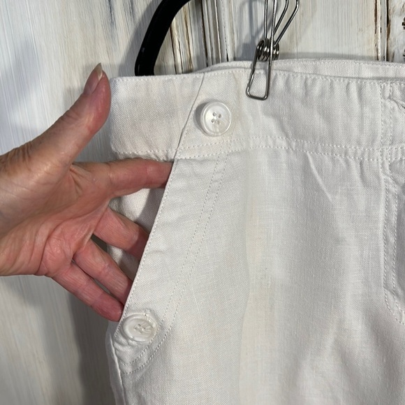CITY UNLTD The New York City Pant White Wide Leg Linen Cropped Pants - Picture 4 of 10